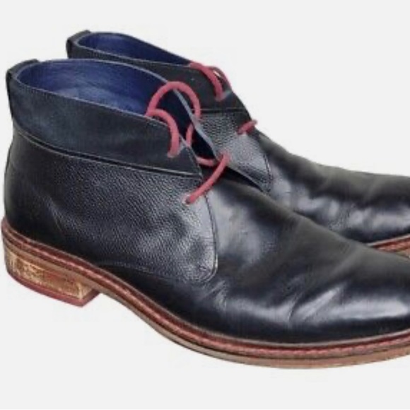Cole Haan Black Colton Chukka Boots Men's Size 12 M Vintage Rare Red Sole - Picture 1 of 8